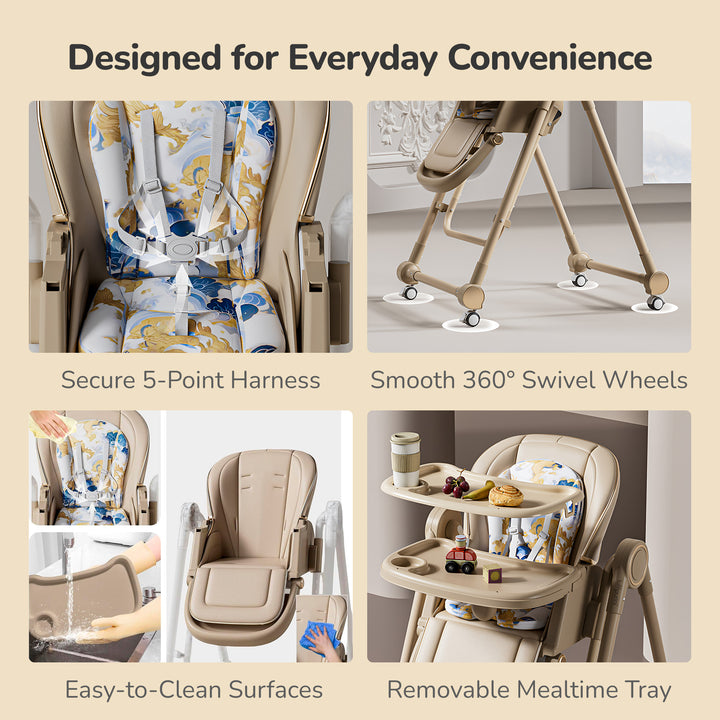 3-IN-1 BABY HIGH CHAIR: RECLINER, BOUNCER, AND ADJUSTABLE FEEDING CHAIR