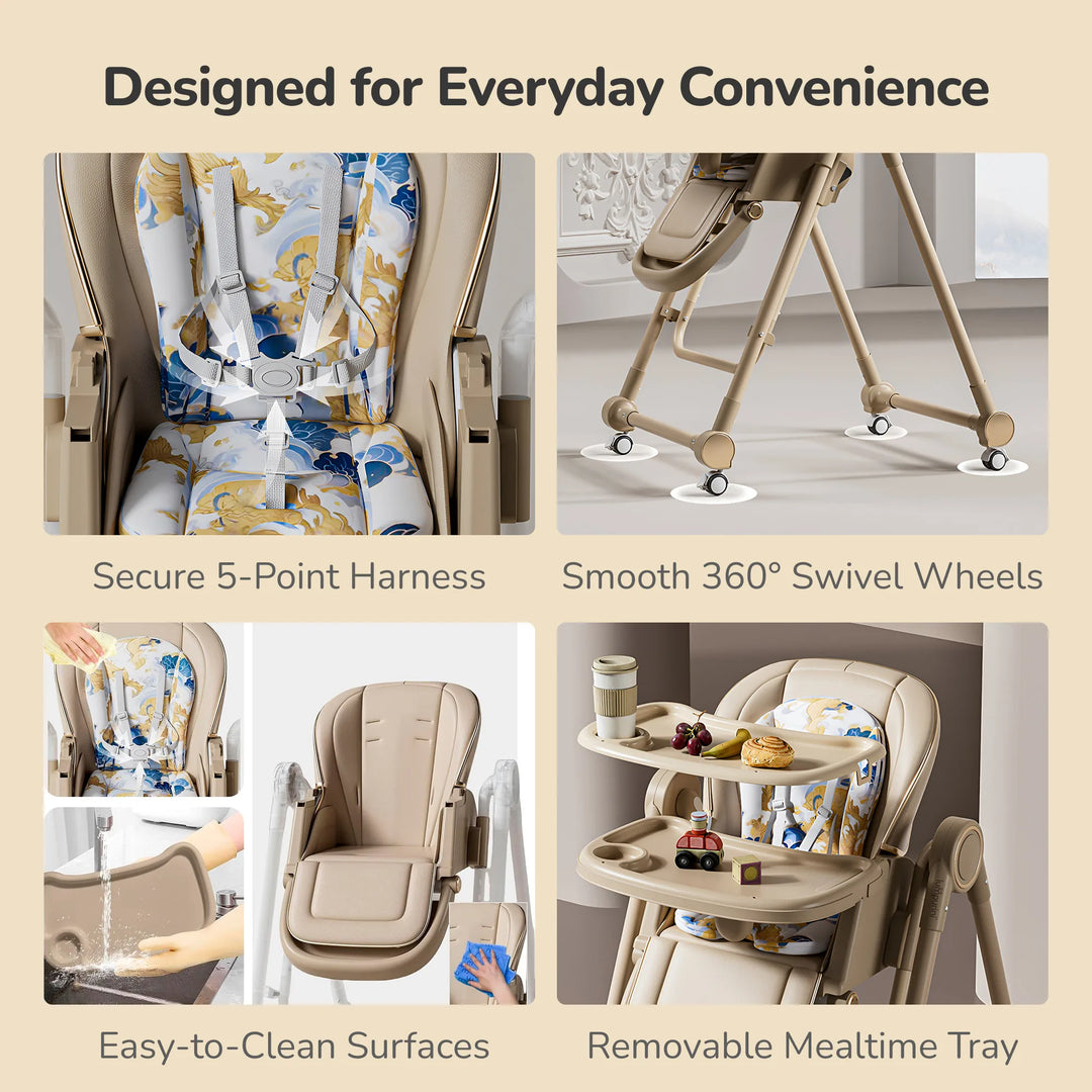 3-IN-1 BABY HIGH CHAIR: RECLINER, BOUNCER, AND ADJUSTABLE FEEDING CHAIR