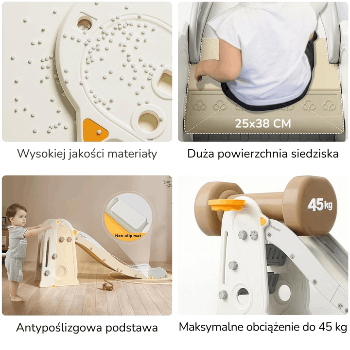 ZJEŻDŻALNIA ŚLIZG DLA DZIECI ŚLIZGAWKA SOLIDNA DŁUGA SKŁADANA KOSZ NA PIŁKE