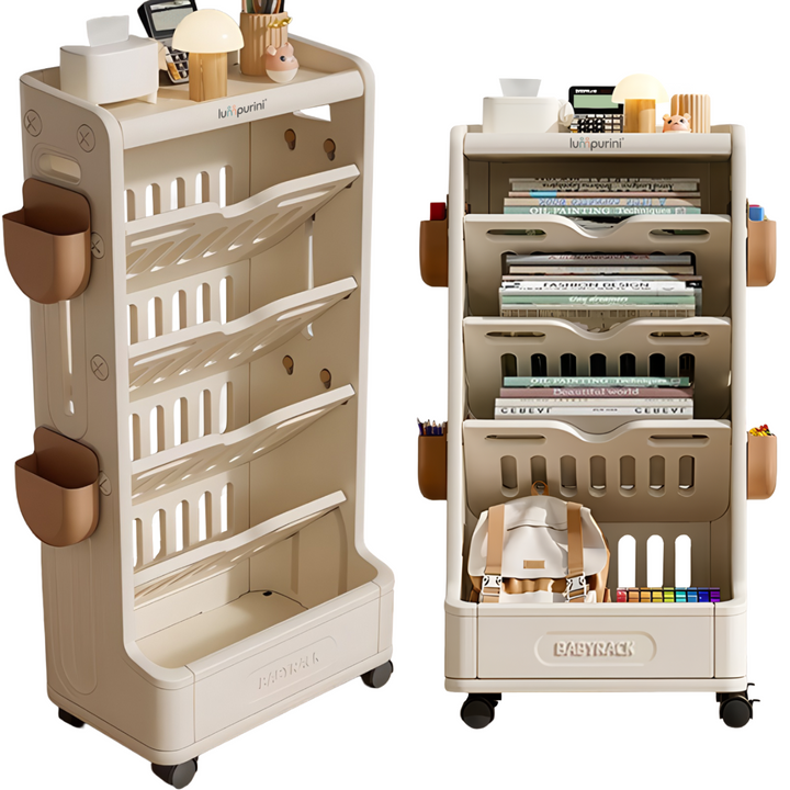 CHILDREN'S BOOK & TOY ORGANIZER – LARGE STORAGE RACK – KIDS BOOKSHELF & UNIT