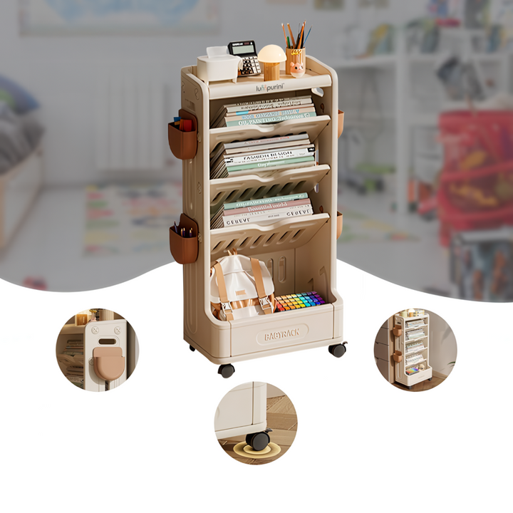 CHILDREN'S BOOK & TOY ORGANIZER – LARGE STORAGE RACK – KIDS BOOKSHELF & UNIT