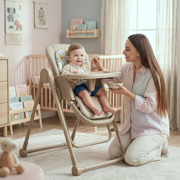 3-IN-1 BABY HIGH CHAIR: RECLINER, BOUNCER, AND ADJUSTABLE FEEDING CHAIR