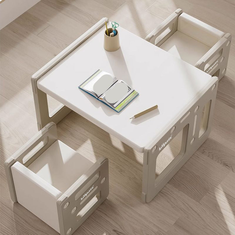 Lumpurini Dafne Due 5-in-1 Kids Transforming Table with Two Chairs —Desk, Bench, Stool & Shelf (Ages 1–8)