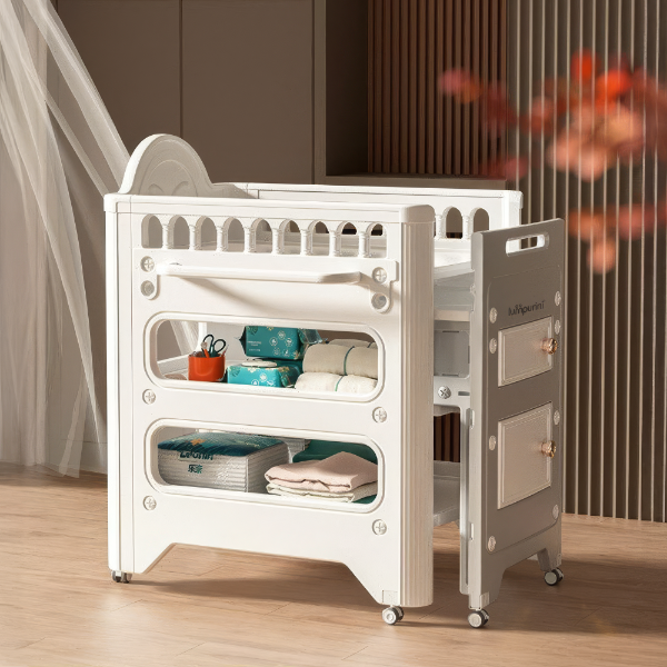 BABY CARE DRESSER - 2-IN-1 CHANGING TABLE WITH STORAGE SYSTEM