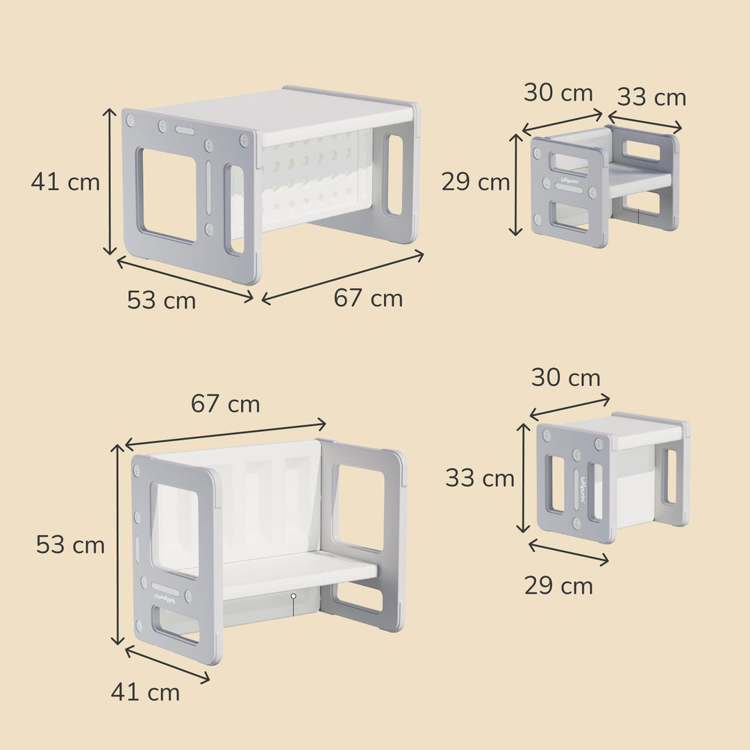 5-IN-1 CHILDREN'S TABLE AND TWO CHAIRS SET FOR LEARNING AND CREATIVITY