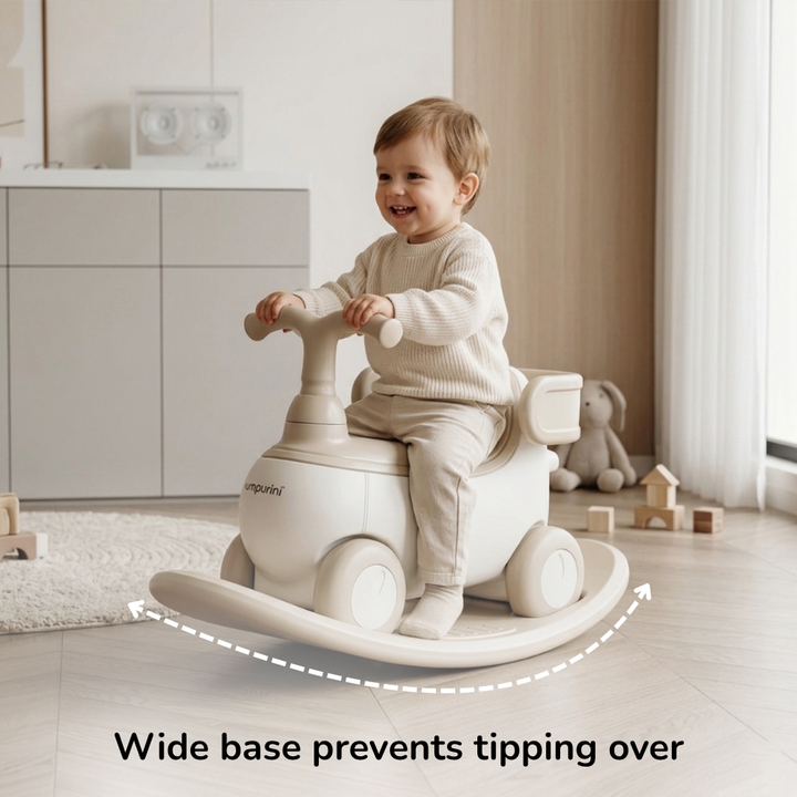 4-IN-1 ROCKING HORSE RIDE-ON TOY – BALANCE BIKE & RIDE-ON WITH PUSH HANDLE