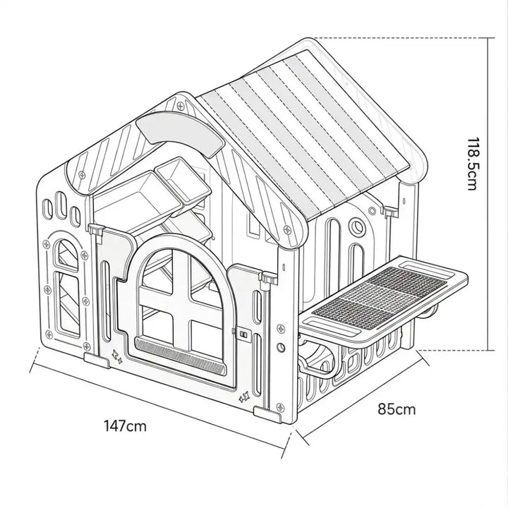 KIDS' PLAYHOUSE & ACTIVITY CENTER: INDOOR/OUTDOOR WITH STORAGE, TABLE, AND CANOPY