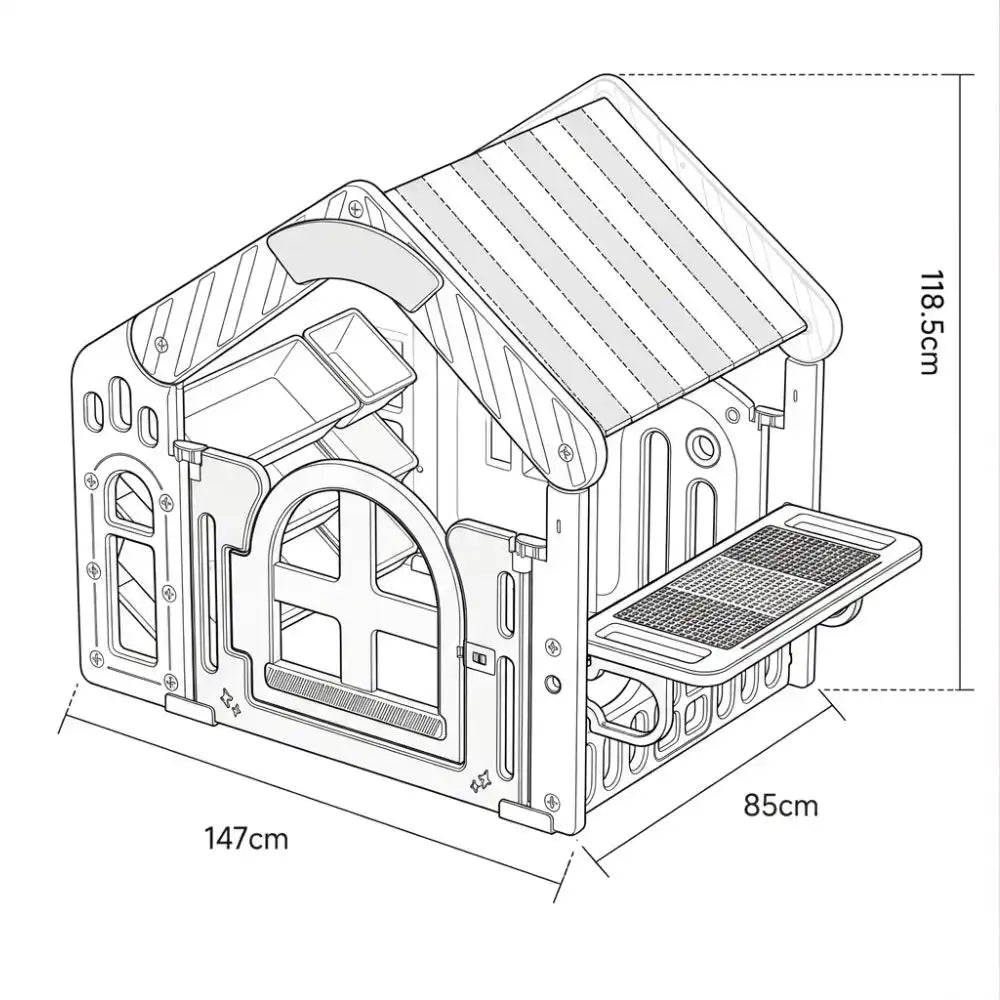 KIDS' PLAYHOUSE & ACTIVITY CENTER: INDOOR/OUTDOOR WITH STORAGE, TABLE, AND CANOPY