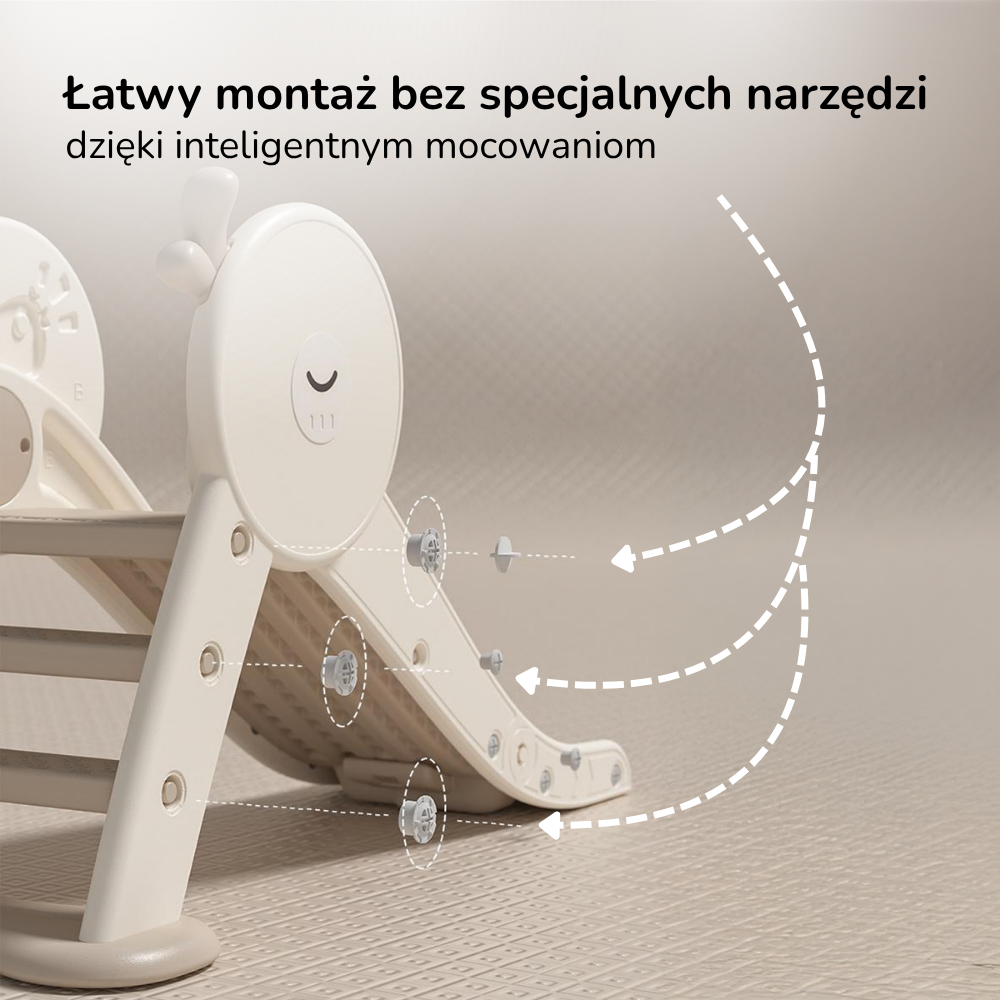Zjeżdżalnia dla dzieci Lumpurini Pomposa – plastikowa ślizgawka ze schodkami do domu i ogrodu