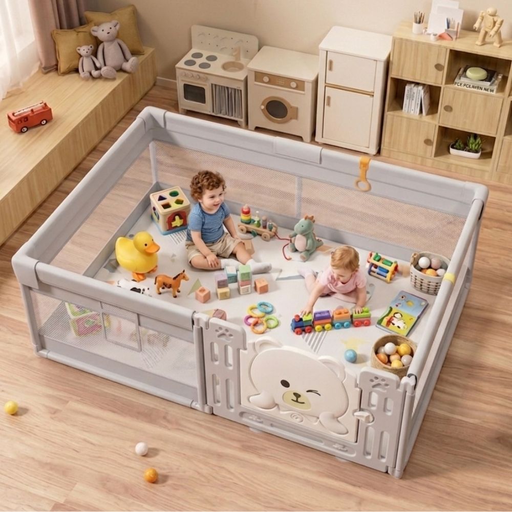 BABY PLAYPEN 120X180 – SAFE ACTIVITY CENTER & PLAY AREA WITH DOOR