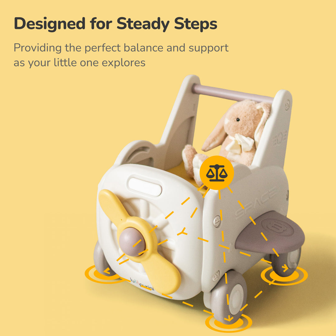4-IN-1 BABY WALKER, PUSH TOY, AND RIDE-ON WAGON – TOY ORGANIZER WITH SPEED CONTROL