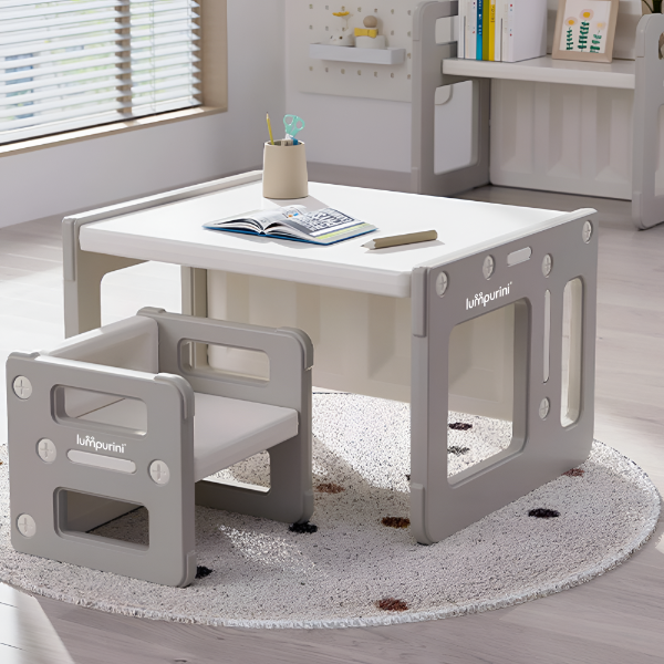 5-IN-1 CHILDREN'S TABLE AND TWO CHAIRS SET FOR LEARNING AND CREATIVITY
