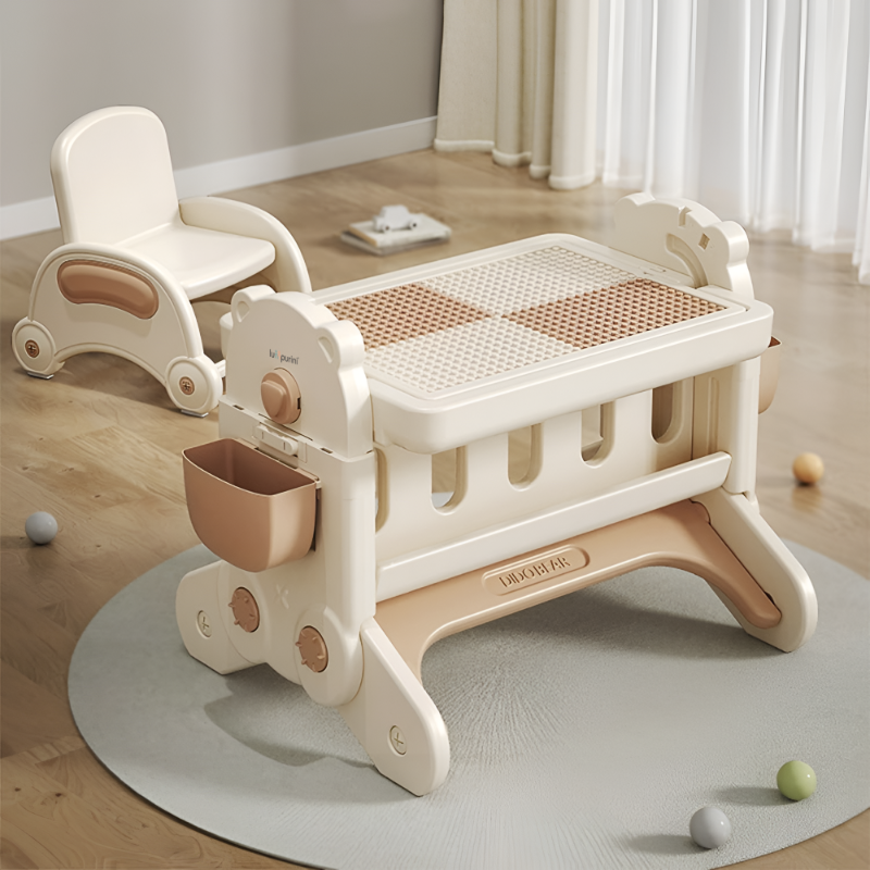 7-IN-1 EDUCATIONAL ACTIVITY TABLE WITH CHAIR – DRAWING BOARD & BUILDING BLOCK DESK