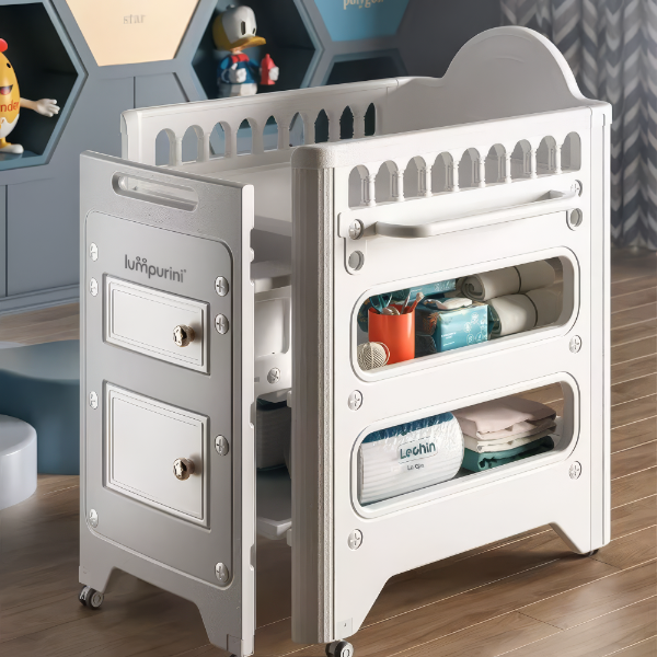 BABY CARE DRESSER - 2-IN-1 CHANGING TABLE WITH STORAGE SYSTEM