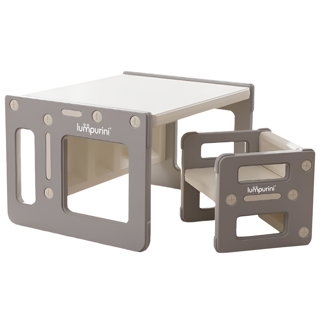 5-IN-1 CHILDREN'S TABLE AND TWO CHAIRS SET FOR LEARNING AND CREATIVITY