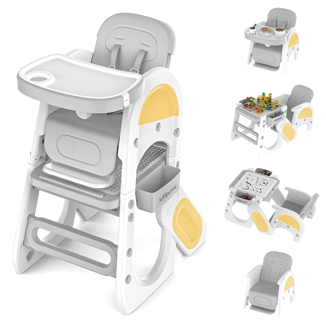 5-IN-1 CONVERTIBLE BABY HIGH CHAIR & ACTIVITY CENTER: FEEDING, LEARNING, AND CREATIVE PLAY