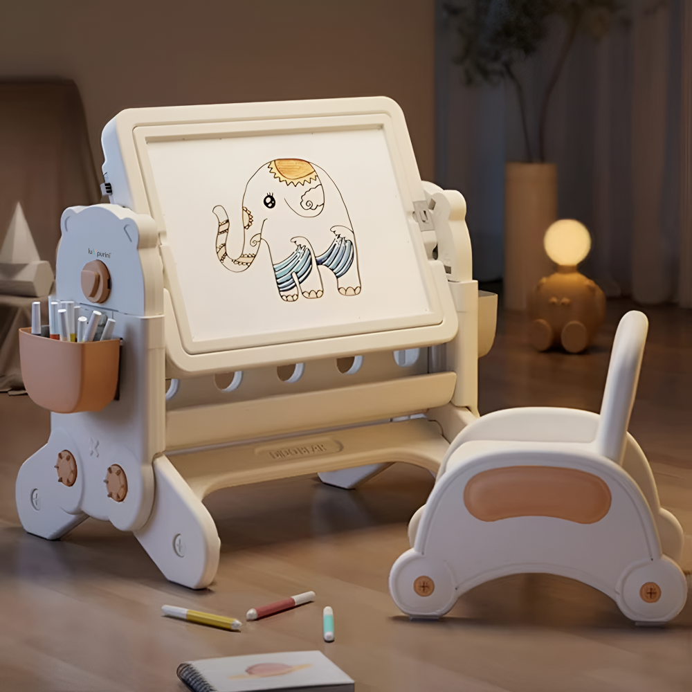 7-IN-1 EDUCATIONAL ACTIVITY TABLE WITH CHAIR – DRAWING BOARD & BUILDING BLOCK DESK