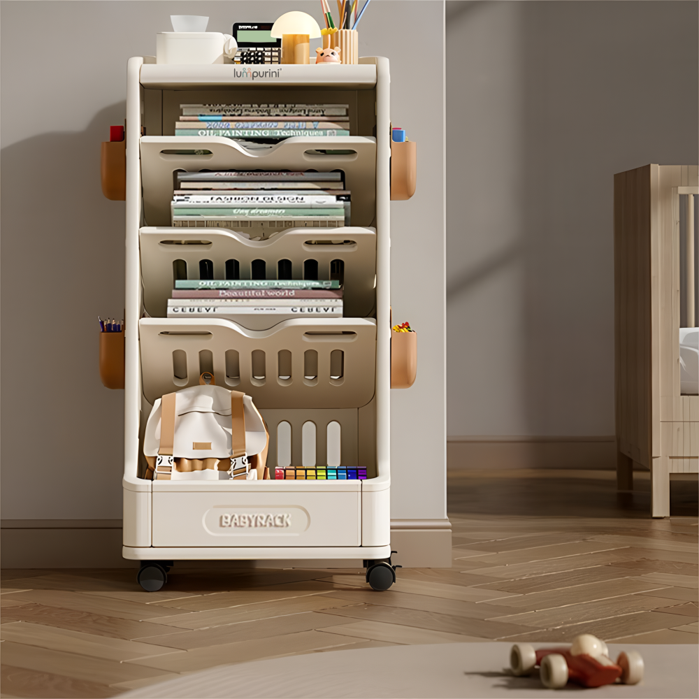 CHILDREN'S BOOK & TOY ORGANIZER – LARGE STORAGE RACK – KIDS BOOKSHELF & UNIT