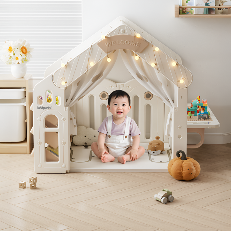 KIDS' PLAYHOUSE & ACTIVITY CENTER: INDOOR/OUTDOOR WITH STORAGE, TABLE, AND CANOPY