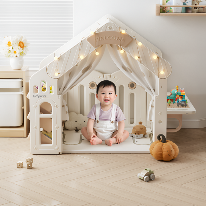 KIDS' PLAYHOUSE & ACTIVITY CENTER: INDOOR/OUTDOOR WITH STORAGE, TABLE, AND CANOPY