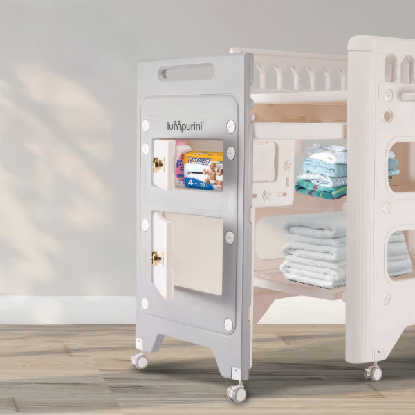 BABY CARE DRESSER - 2-IN-1 CHANGING TABLE WITH STORAGE SYSTEM
