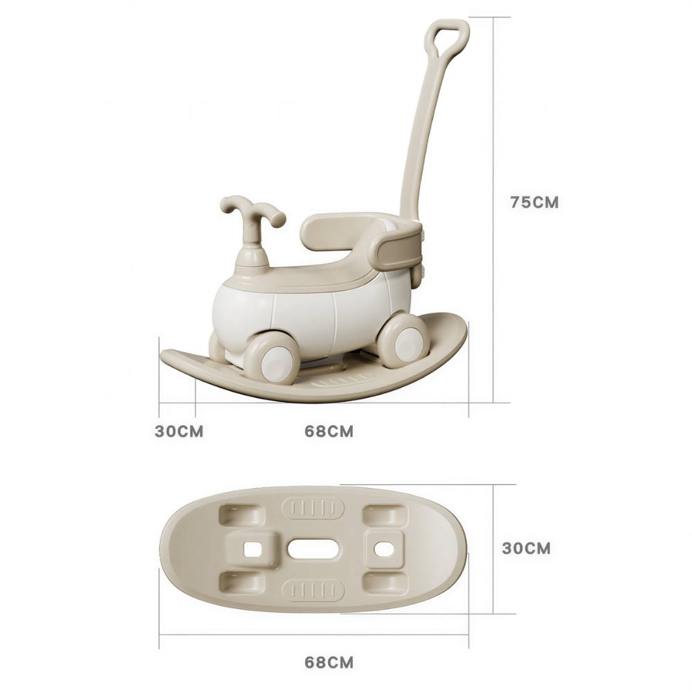 4-IN-1 ROCKING HORSE RIDE-ON TOY – BALANCE BIKE & RIDE-ON WITH PUSH HANDLE