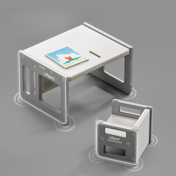 5-IN-1 CHILDREN'S TABLE AND CHAIR TRANSFORMER SET FOR STUDY AND CREATIVITY