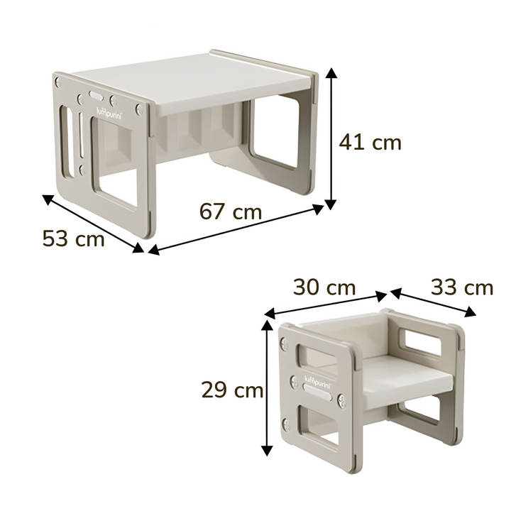 5-IN-1 CHILDREN'S TABLE AND TWO CHAIRS SET FOR LEARNING AND CREATIVITY