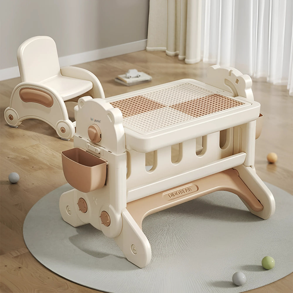 7-IN-1 EDUCATIONAL ACTIVITY TABLE WITH CHAIR – DRAWING BOARD & BUILDING BLOCK DESK